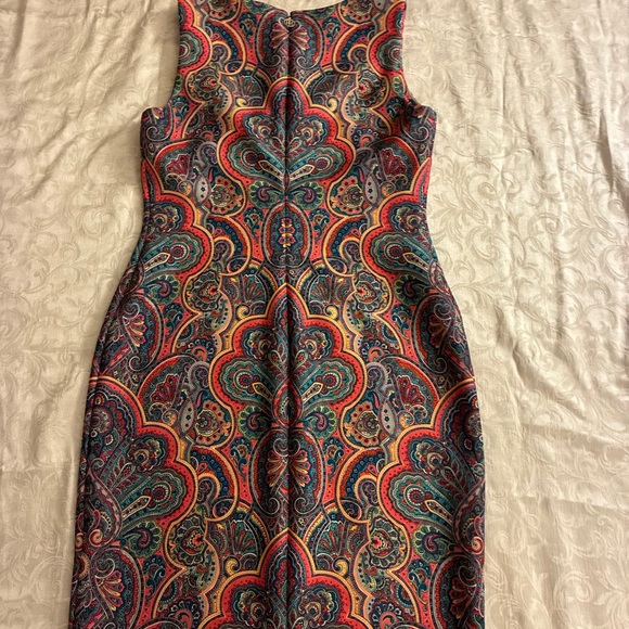 Tommy Hilfiger Vibrant Multicolor Paisley Sleeveless Sheath Dress - Picture 8 of 8
